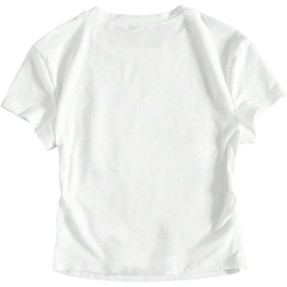 Women's Y2K Slim Fit Crop Top Tequila Print Short Sleeve Casual - Picture 2 of 5